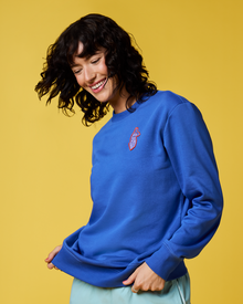 Lava Llama Crew Sweatshirt - Women's, Azure